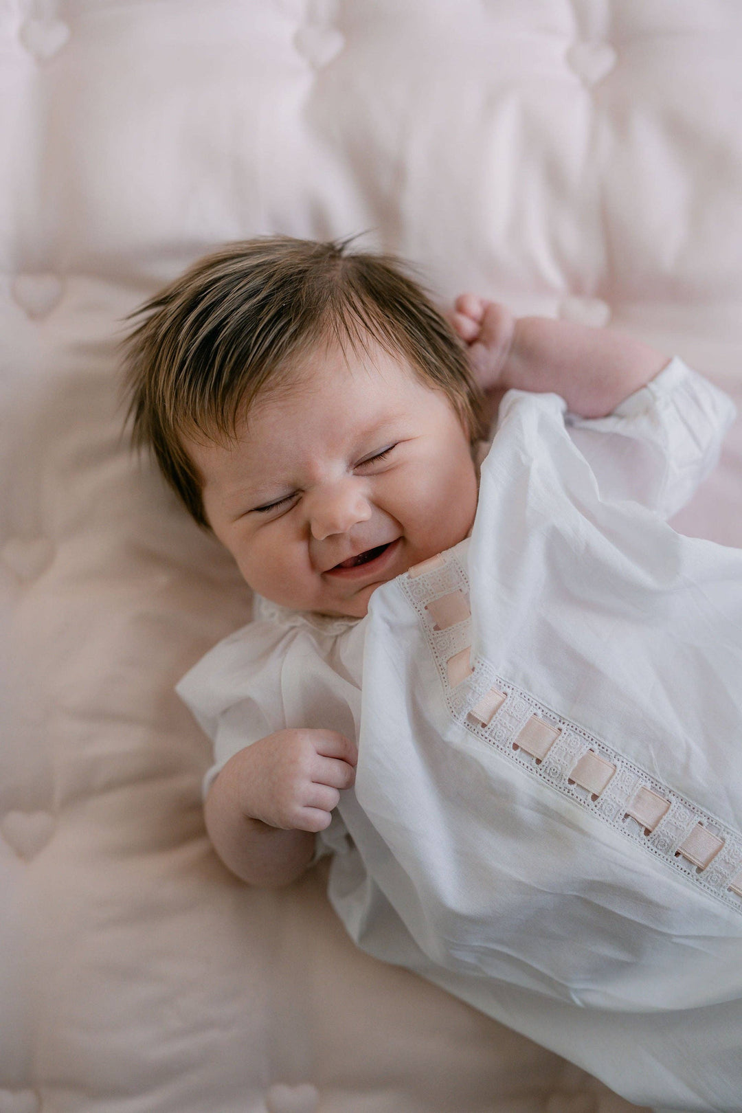 Lenora - BABY BRANTLEY RIBBON DAYGOWN: Pink / 0/3M