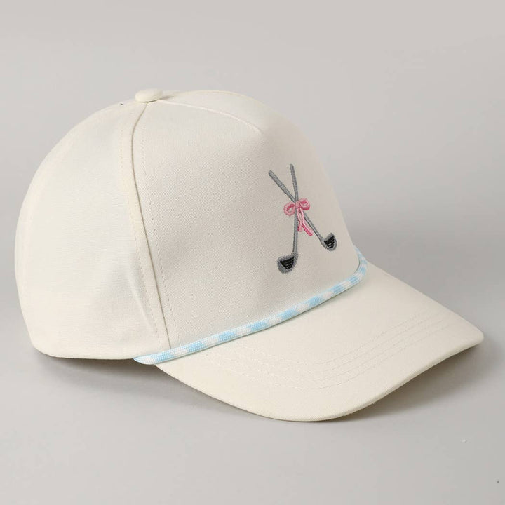 Fashion City - Golf Clubs with Ribbon Embroidered Trucker Hat: LT BLUE / ONE SIZE