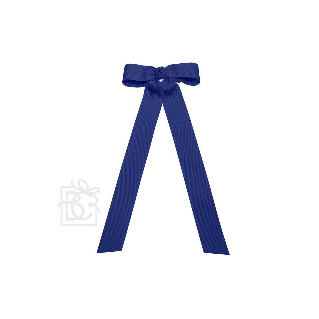 Beyond Creations, LLC - FLAT BOW W/ 7" STREAMERS ON ALLIGATOR CLIP: 3.5" W/ 7" Streamers / POWDER BLUE