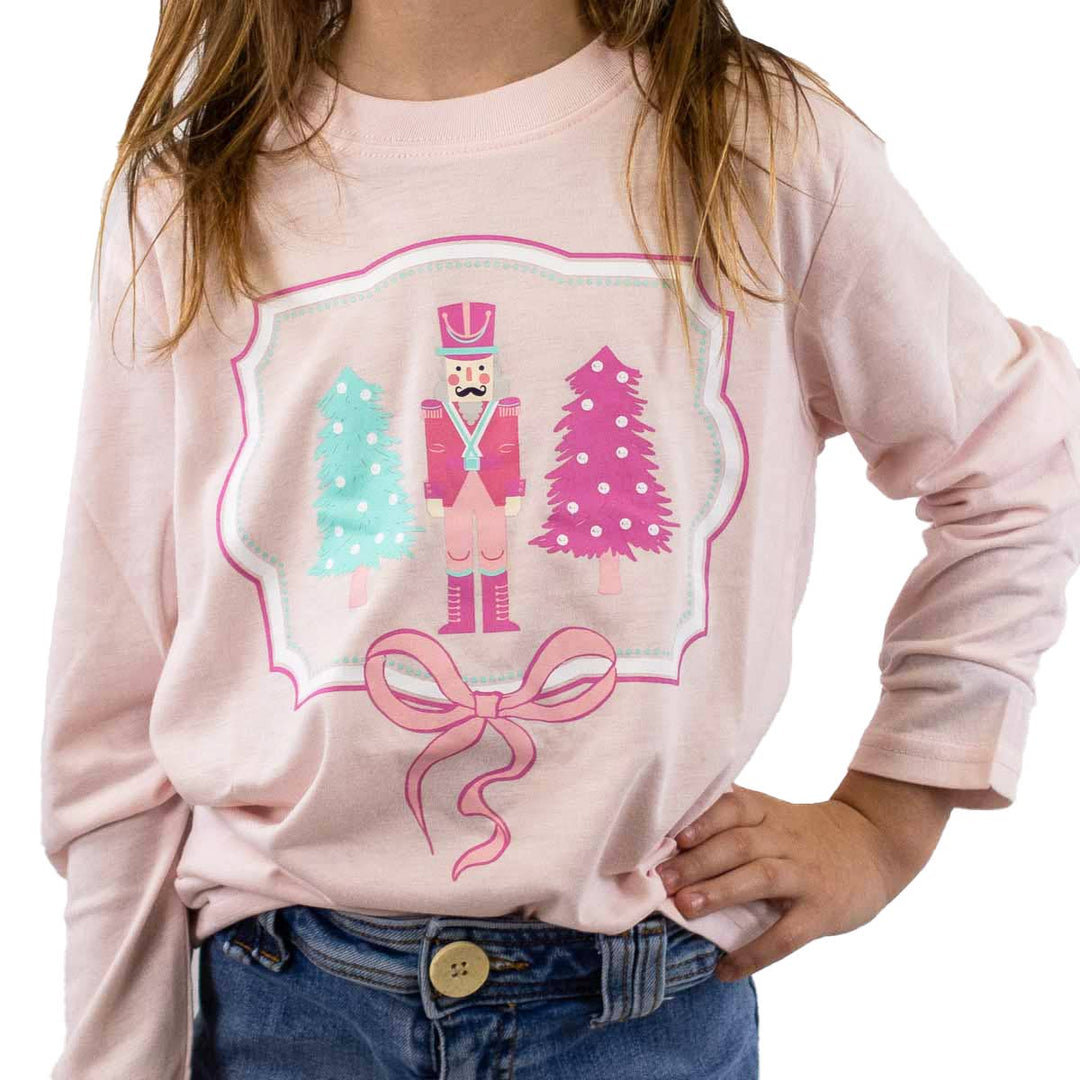 The Royal Standard - Youth Nutcracker Dreams Long Sleeve Crew Neck T-Shirt   Light Pink/Multi   -Asst.: Small (6-7)