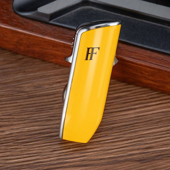 Fluid And Fire - Astra Triple Lighter Torch – Windproof Precision Ignition Tool: Yellow