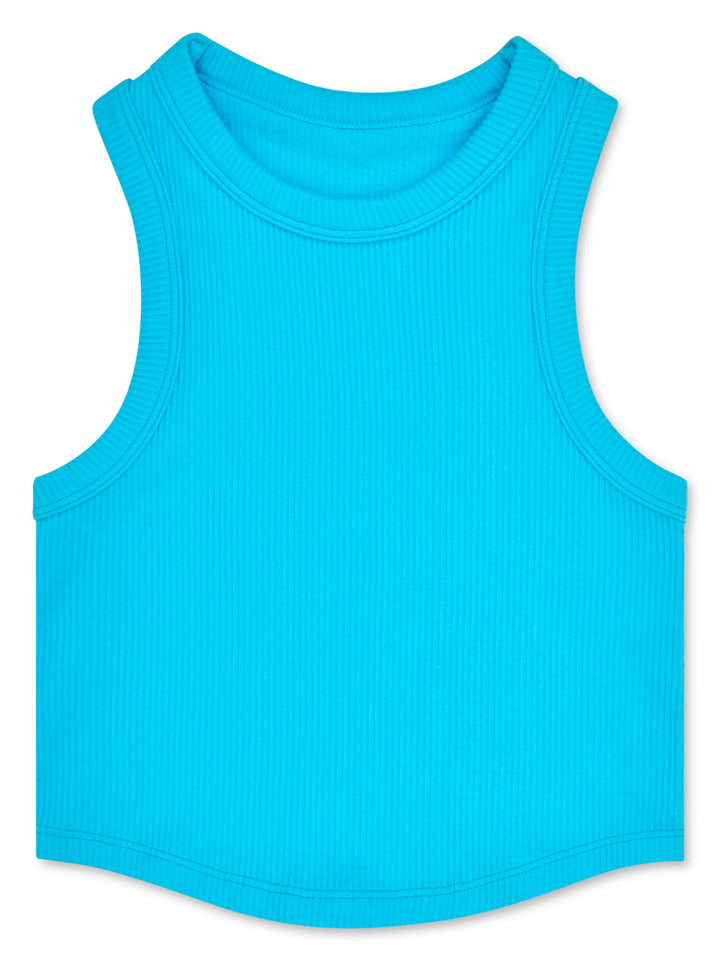 Iscream - TURQUOISE CROPPED RACER BACK TOP(SM/MED)