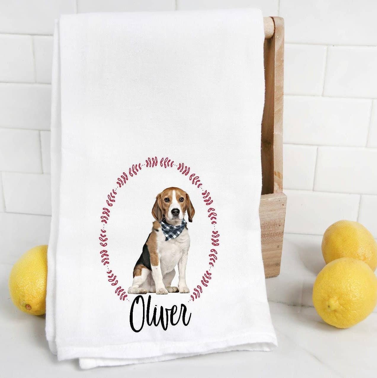 The Preppy Pineapple Home Beagle Flour Sack Towel - Thumbnail 2