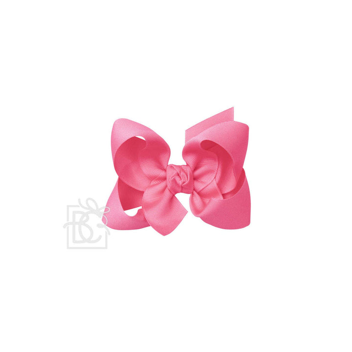 Beyond Creations, LLC - SIGNATURE GROSGRAIN BOW ON CLIP: 4.5" Large - 1.5" Ribbon on Alligator Clip / HOT PINK