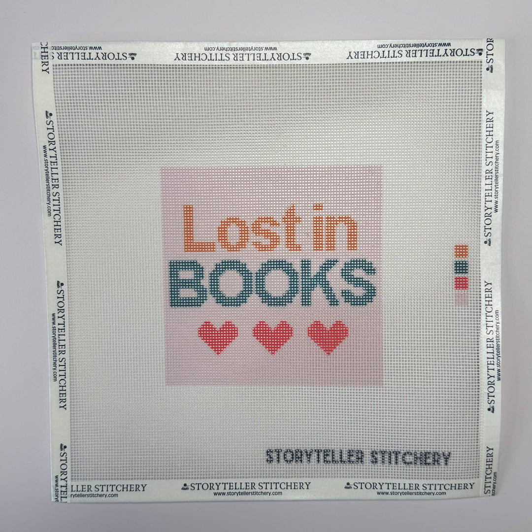 Storyteller Stitchery - Lost in Books — Modern Needlepoint Kit (Small Design)