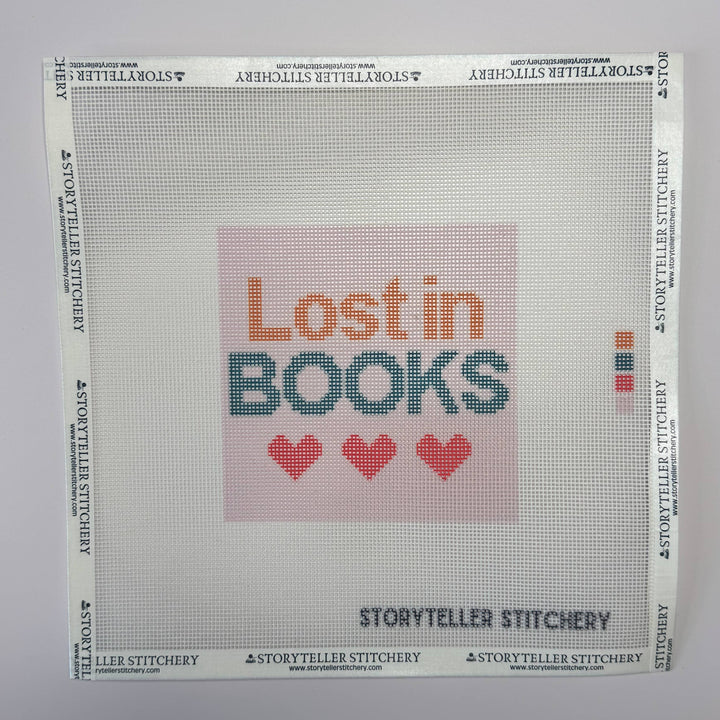 Storyteller Stitchery - Lost in Books — Modern Needlepoint Kit (Small Design)