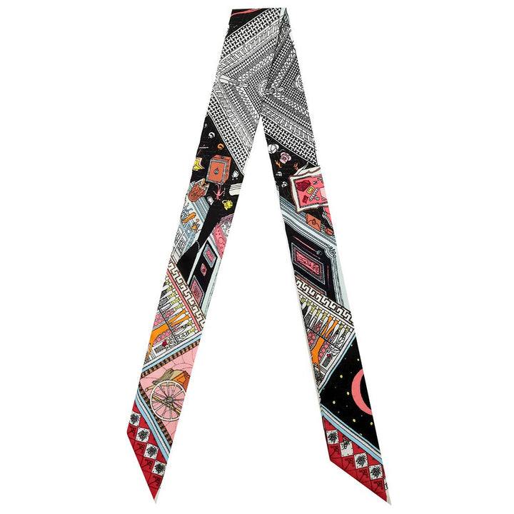 Fashion City - Colorful Geometric Pattern Light Weight Scarf: Red / ONE SIZE