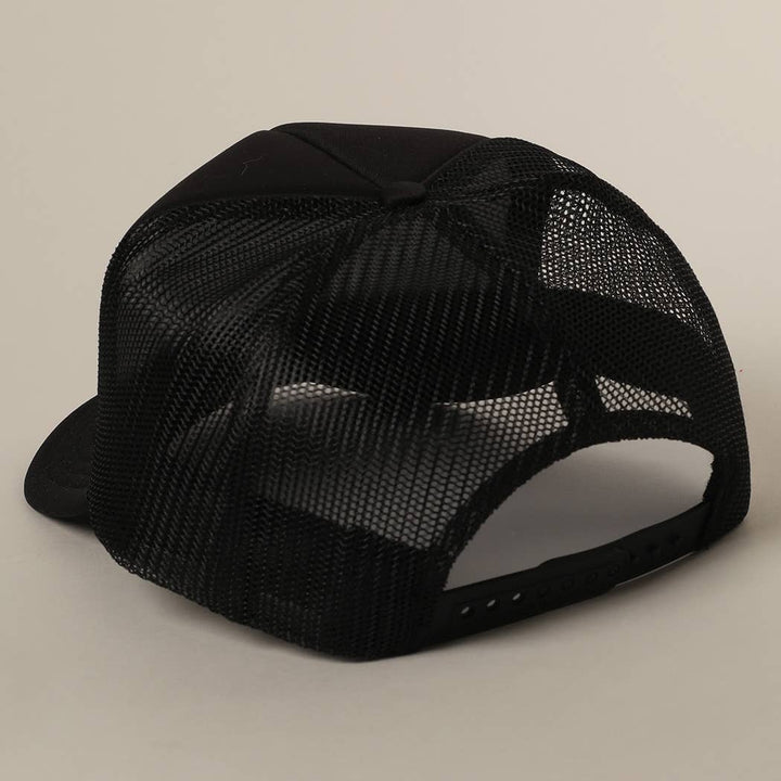 Fashion City - I Only Talk To Boys With Boats Text Mesh Back Cap: NEON ORANGE / ONE SIZE