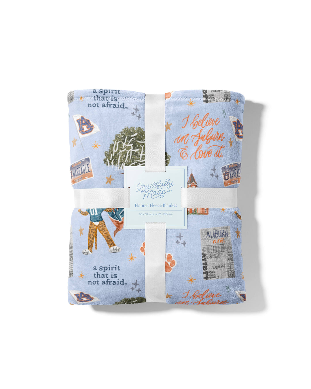 Gracefully Made Art - Auburn University Flannel Fleece Blanket