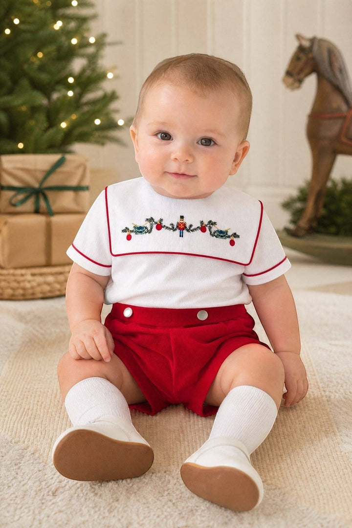 Julius Berger & Carriage Boutique - Red Wooden Soldier Infant & Toddler Boy Bobbie Suit: 12M