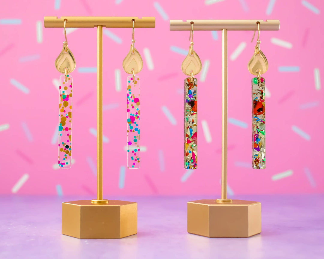 Momenti di Vita - Birthday Candle Earrings: Glitter Flakes