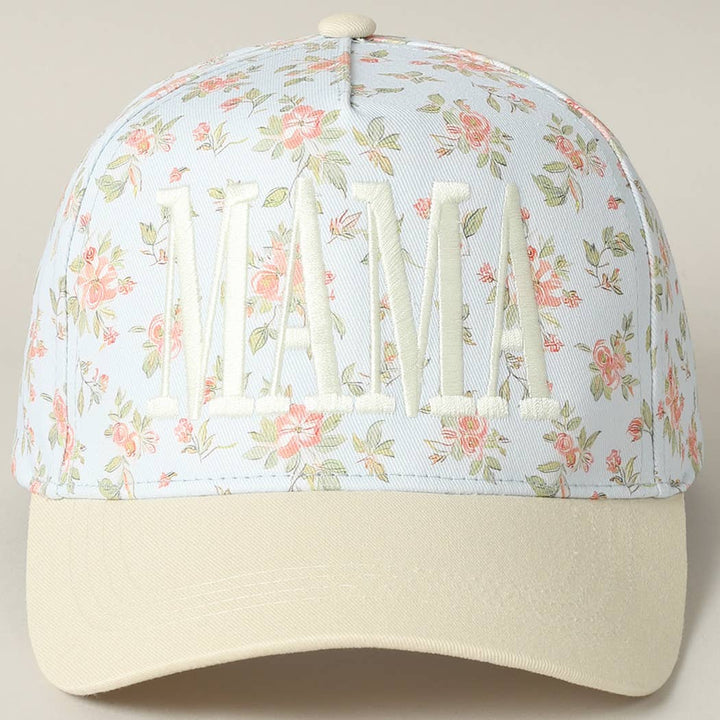 MAMA Embroidered Flower PatternTrucker Hat: PINK/PINK / ONE SIZE