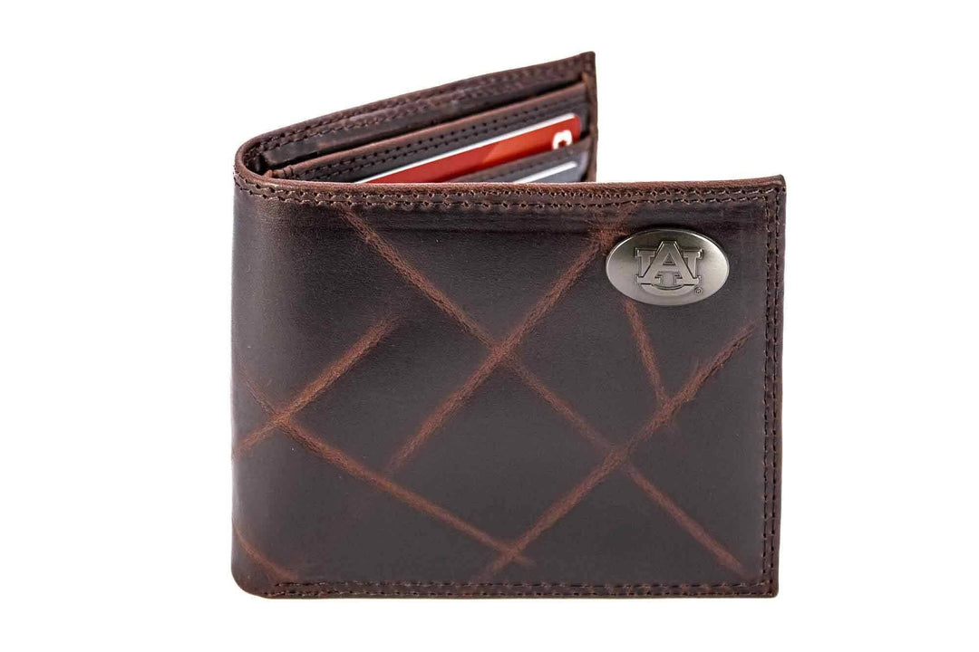 Zep-Pro - Auburn Tigers Men's Collegiate Bifold Leather Wallet.: Crazyhorse Brown