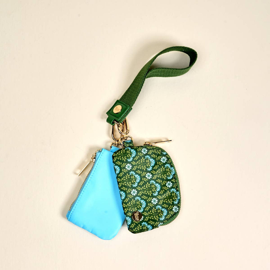 The Darling Effect - Dynamic Duo Pouch Wristlet–Everbloom Forest Green