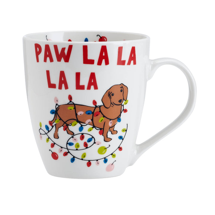 Fitz and Floyd® Mikasa® Pfaltzgraff® - Pfaltzgraff 18Oz Barrel Mug Paw La La La   Open Stock: White / No / Porcelain