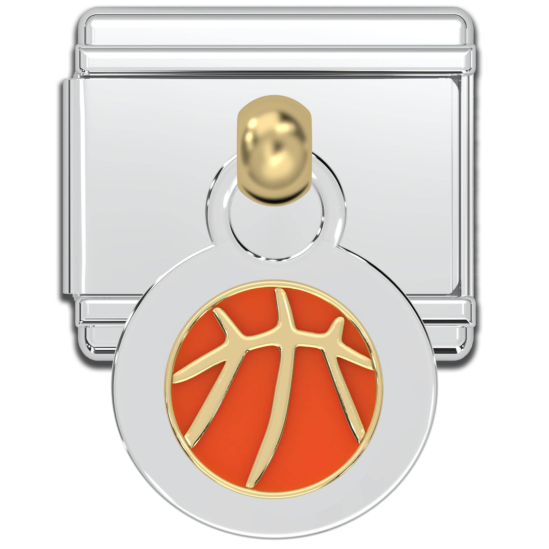 Natalia - Italian Bracelet Dangle Charm - Basketball Charm 9mm Links