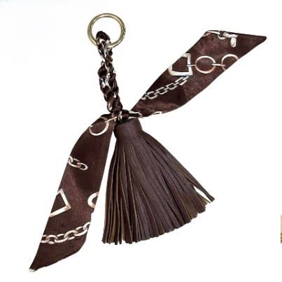 Be Clear Handbags - Amelia tassel bag charm: Taupe