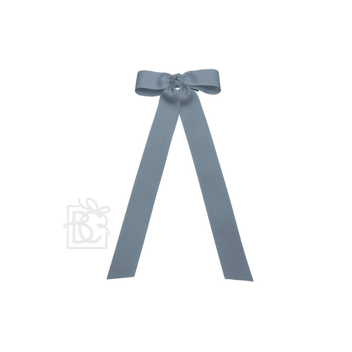 Beyond Creations, LLC - FLAT BOW W/ 7" STREAMERS ON ALLIGATOR CLIP: 3.5" W/ 7" Streamers / POWDER BLUE