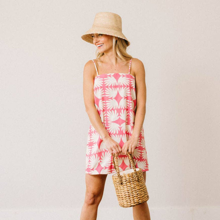 Sunshine Tienda - Pink Lemonade Tile Grotto Dress: L