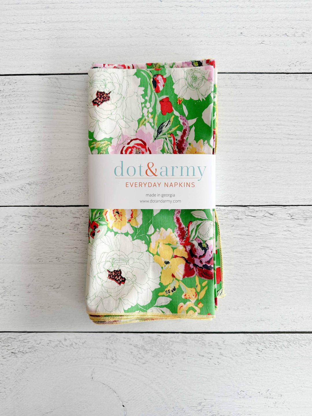 Dot and Army - Terrace Garden Cloth Napkins, set of four: Dinner