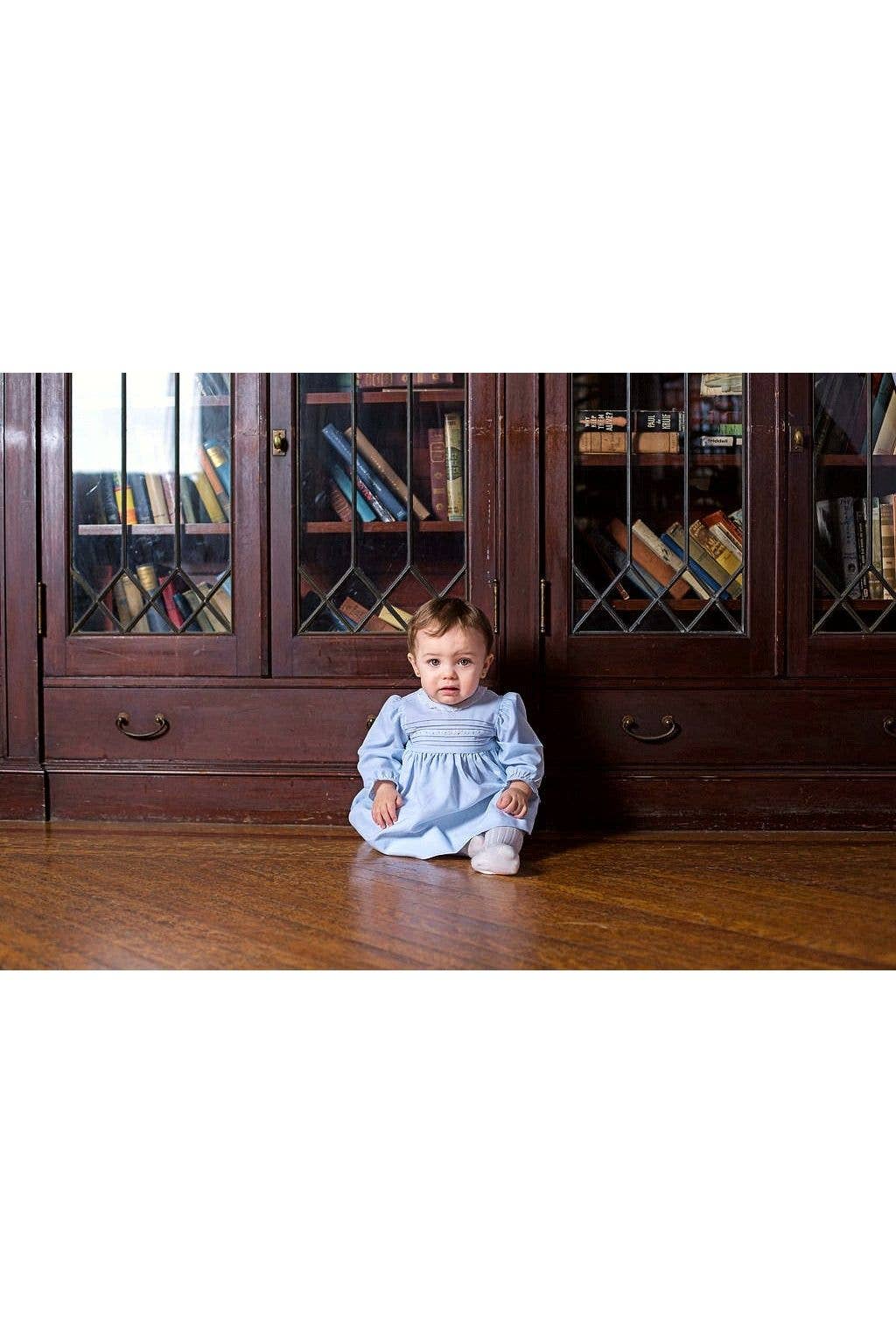 Julius Berger & Carriage Boutique - Baby Girl Light Blue Long Sleeve Dress: 9M
