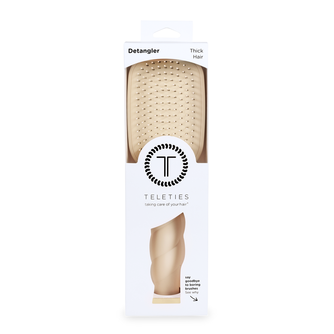 TELETIES - Detangler Hair Brush for Thick Hair - Tan