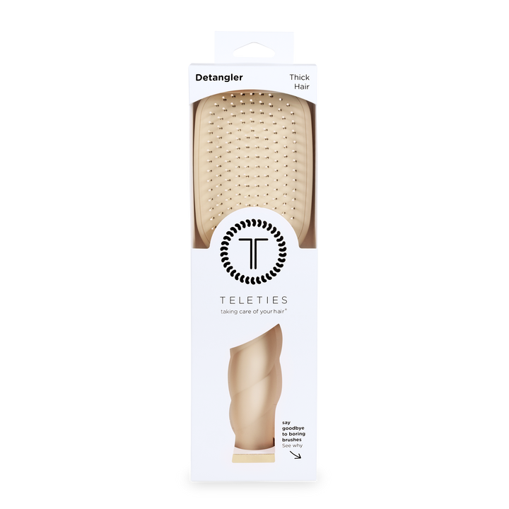TELETIES - Detangler Hair Brush for Thick Hair - Tan