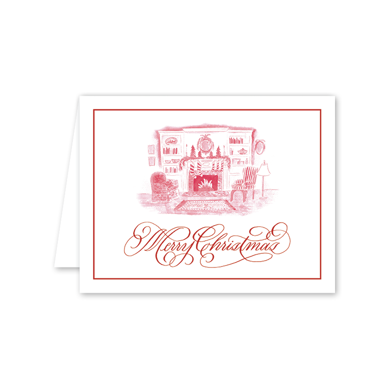 Dogwood Hill - Christmas Toile Red: Single Card