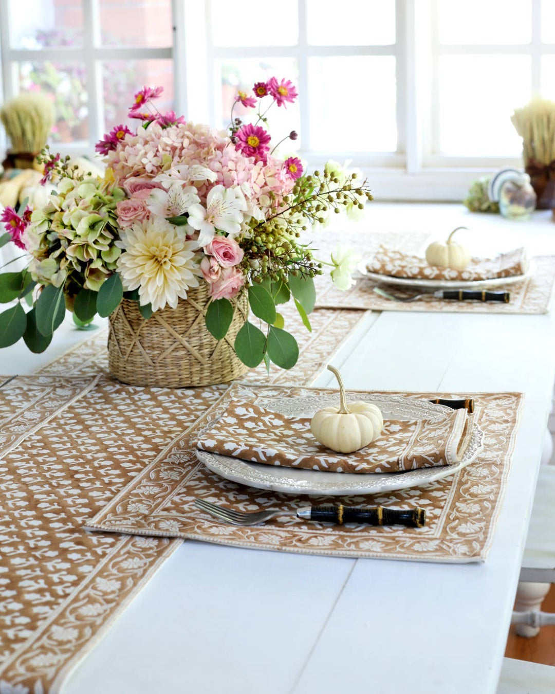 PACIFIC & ROSE TEXTILES - Placemat Charlotte Caramel, Set of 4