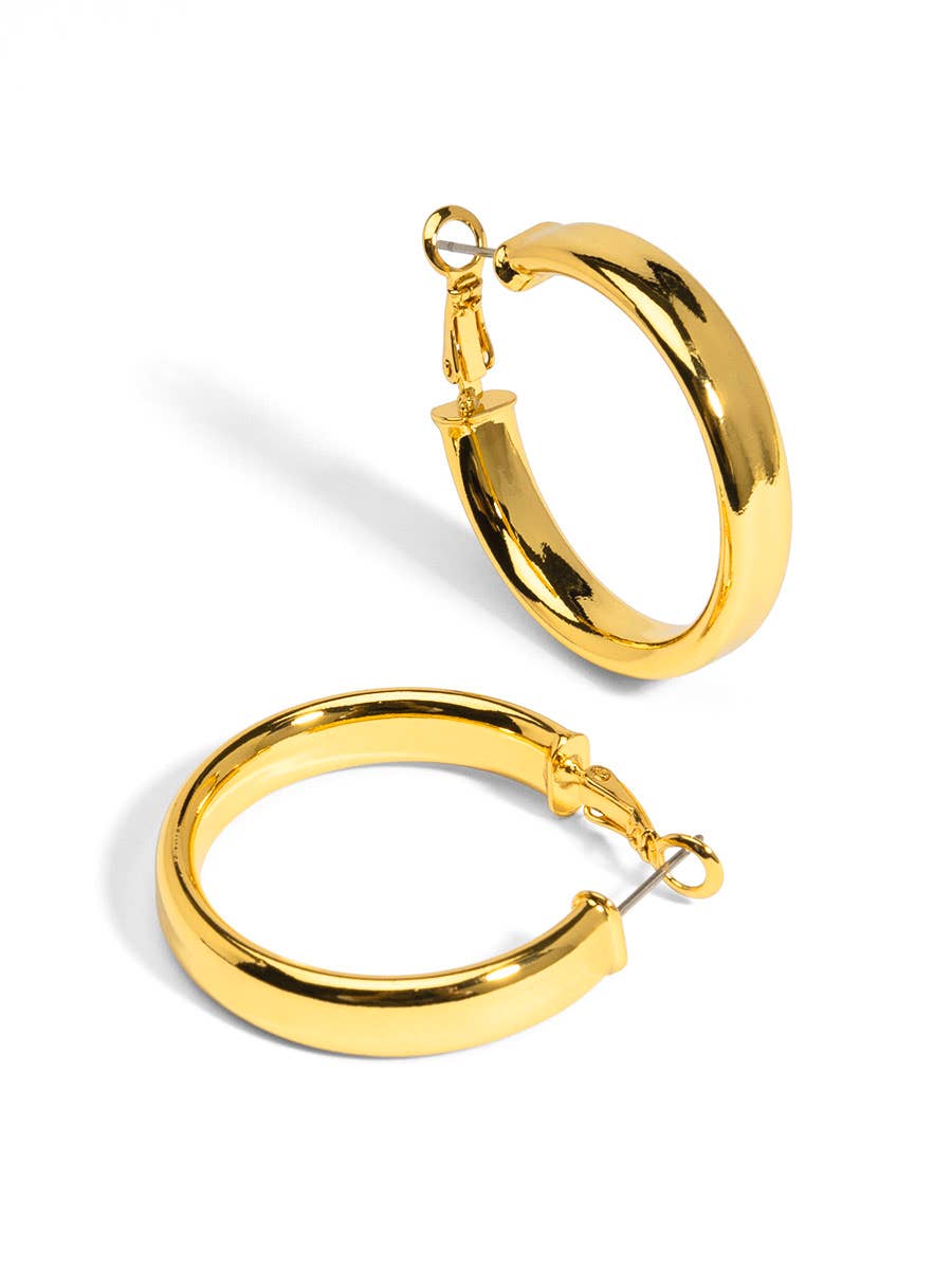 rho - Medium Flat Metal Hoop: Gold