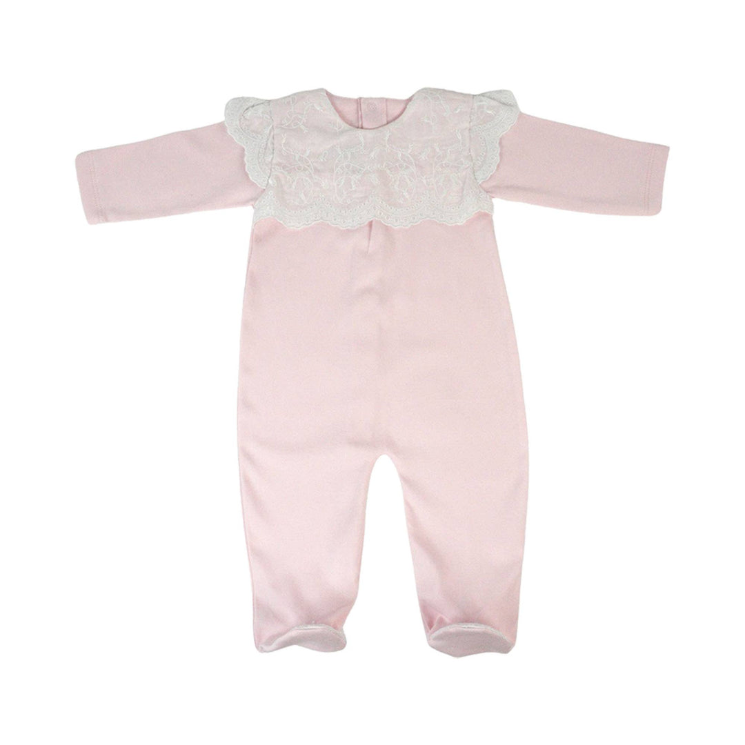 MARCELA - Swiss Batiste Baby Footie: White / 6-12 Months