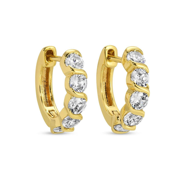 Splendid Iris - Small Cz Huggies: Gold