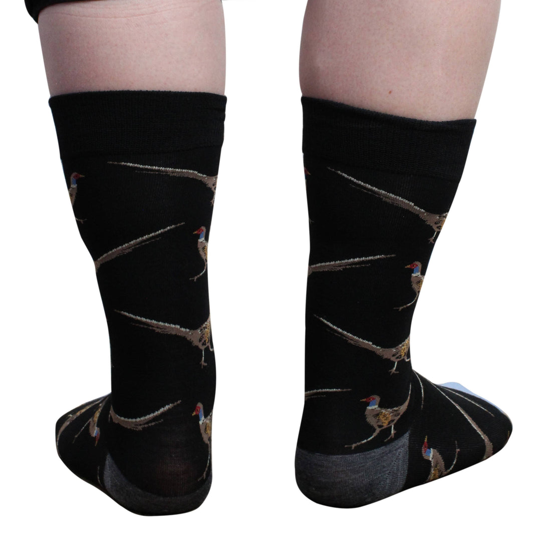 hunting feet - EXTRAFINE MERINO WOOL PHEASANT BIRD IN BLACK