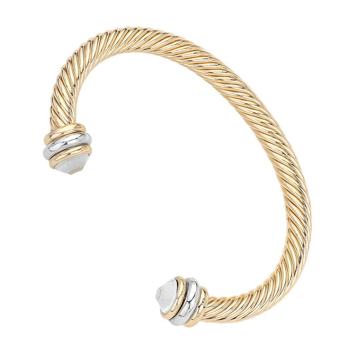 Sensibling Corp. - Stone Tip Twisted Rope Cuff Bracelet
: RD-BK