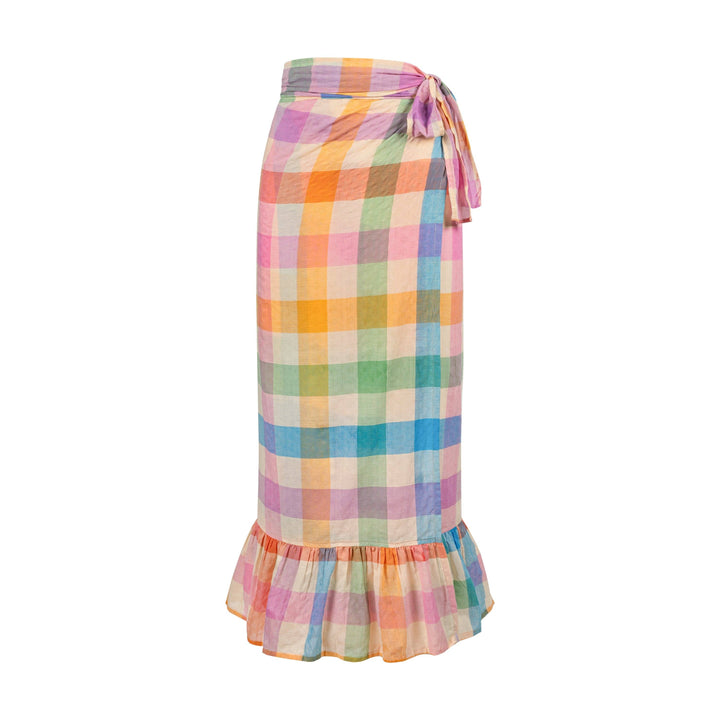 Sunshine Tienda - Rainbow Plaid Vienna Sarong: One Size