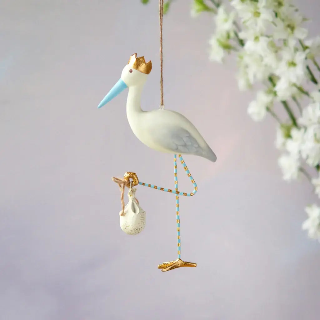 Glitterville Royal Stork Ornament