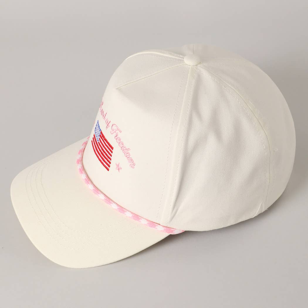 Fashion City - The Land of Freedom Flag Embroidered Trucker Hat: Red / ONE SIZE