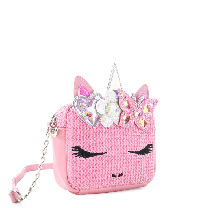 OMG Accessories - Miss Gwen Unicorn Pink Straw Crossbody Bag