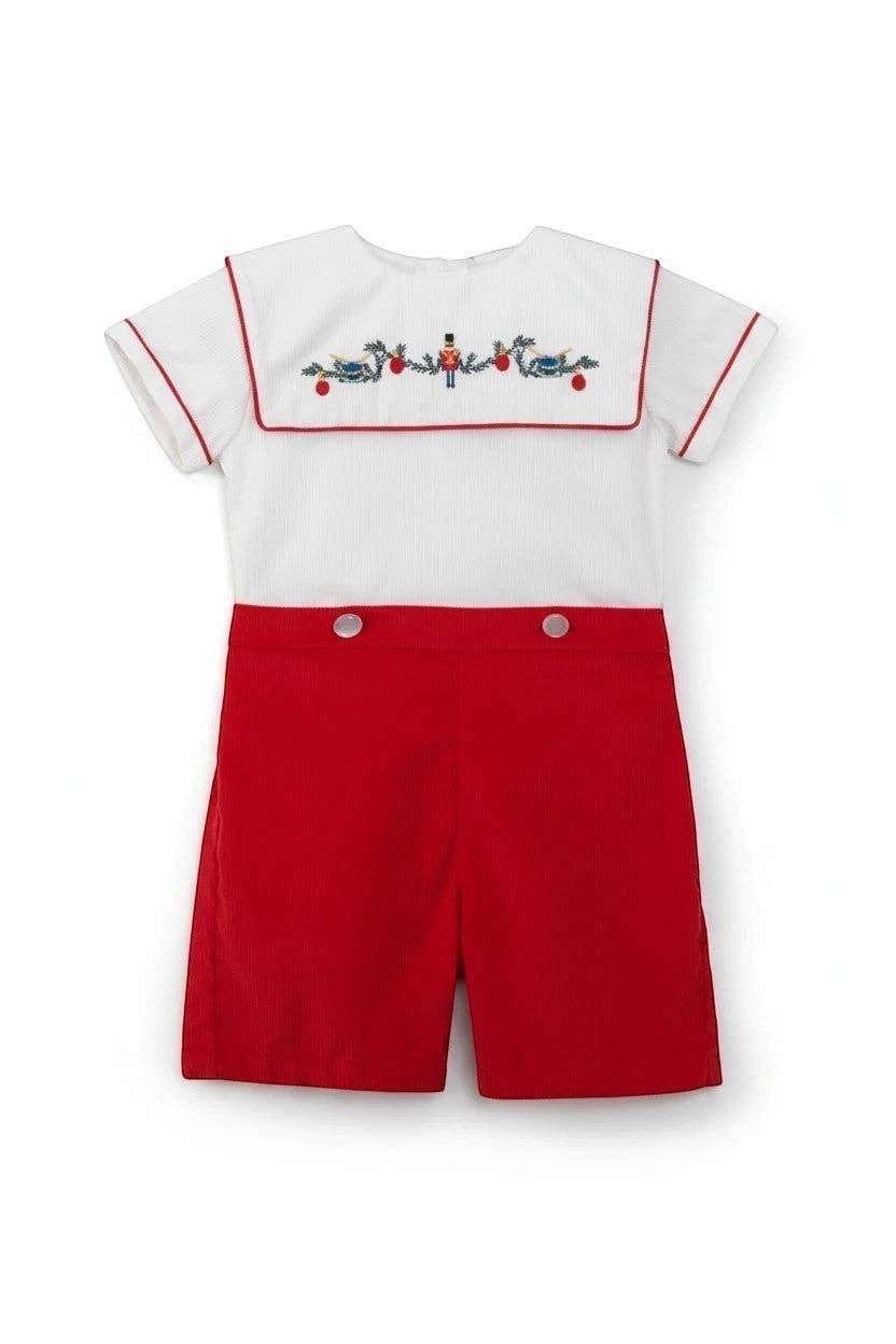 Julius Berger & Carriage Boutique - Red Wooden Soldier Infant & Toddler Boy Bobbie Suit: 12M