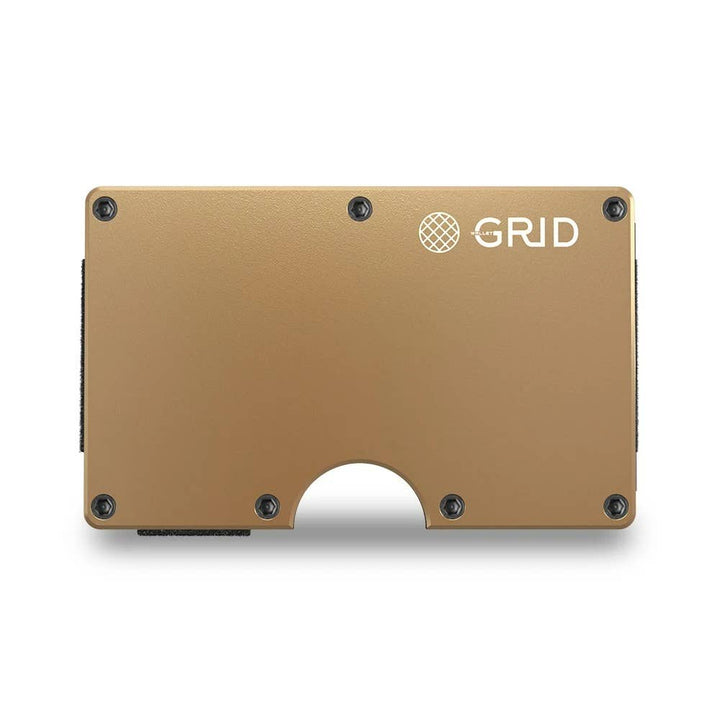 GRID Wallet - Grid Wallet // Gold Aluminum: Gold / Aluminum / 3.38"L x 2.12"W x 0.23"H
