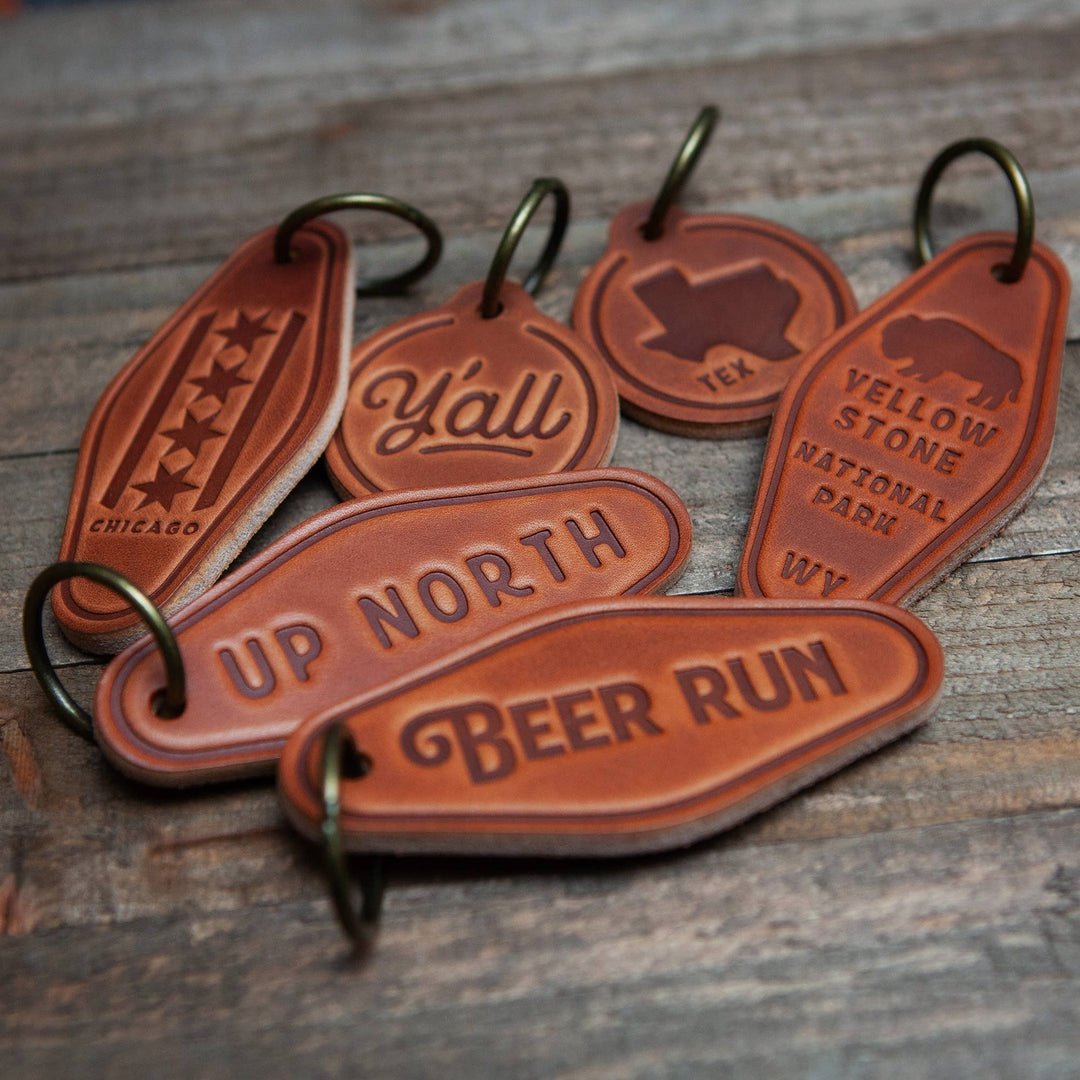 Sugarhouse Leather - Hunt Antlers Leather Keychain Motel Style