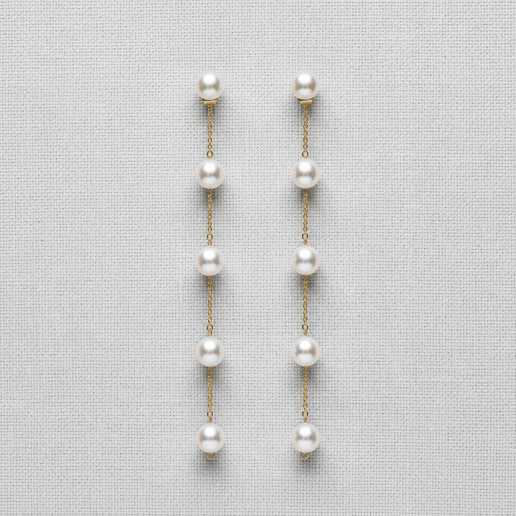 paperln - Sweet Pearl Tassel Drop Earrings