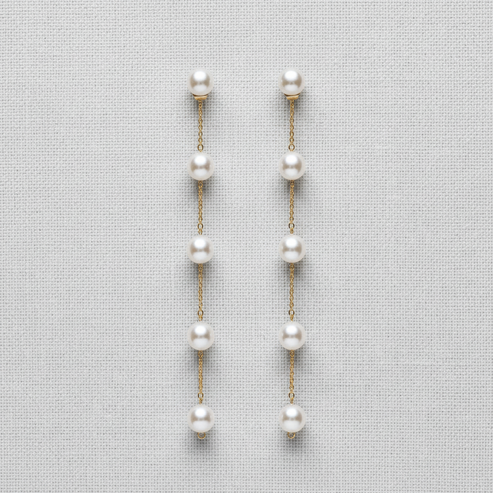 paperln - Sweet Pearl Tassel Drop Earrings