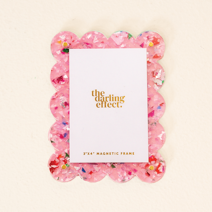 The Darling Effect - Mini Acrylic Picture Frame Magnet-Confetti Pink