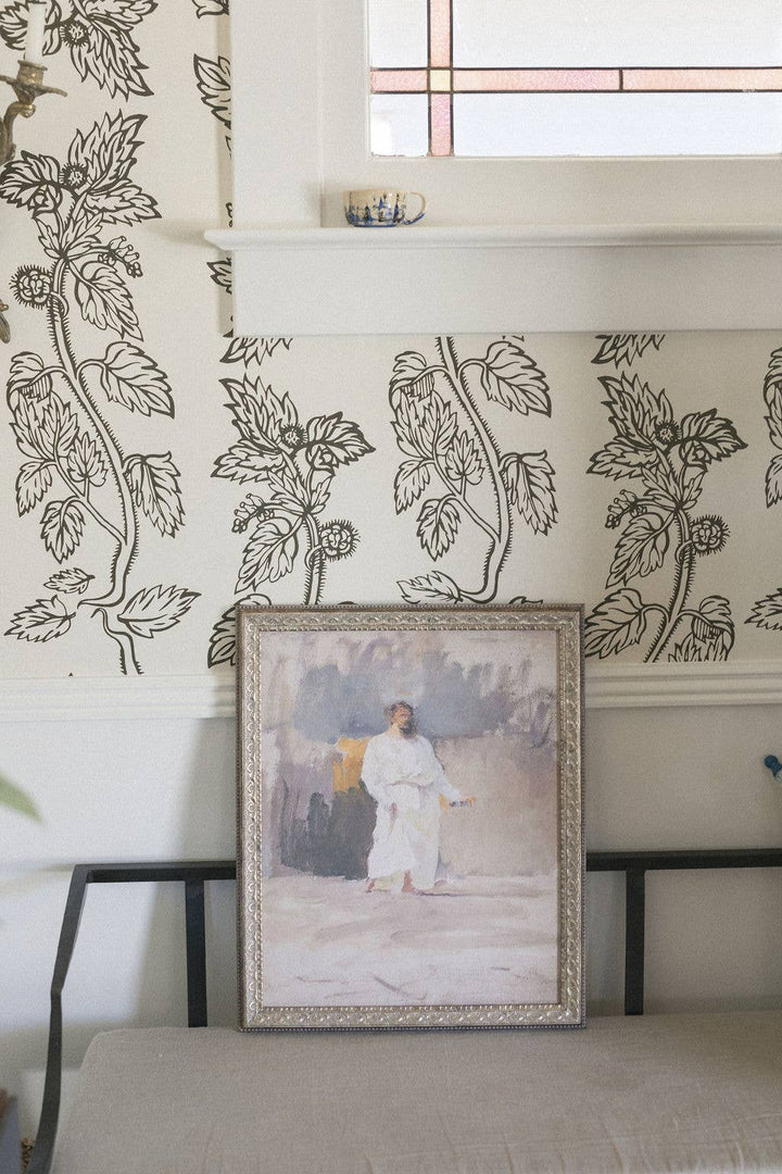 Petal Lane Home - Christ Framed Antique Art: 8x10