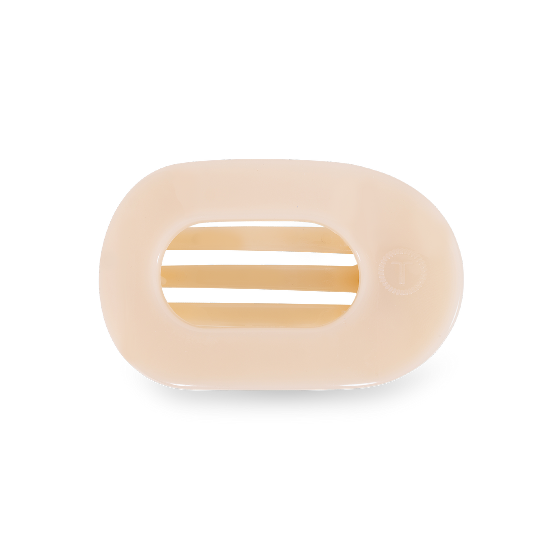 TELETIES - Round Flat Hair Clip | Small | Almond Beige