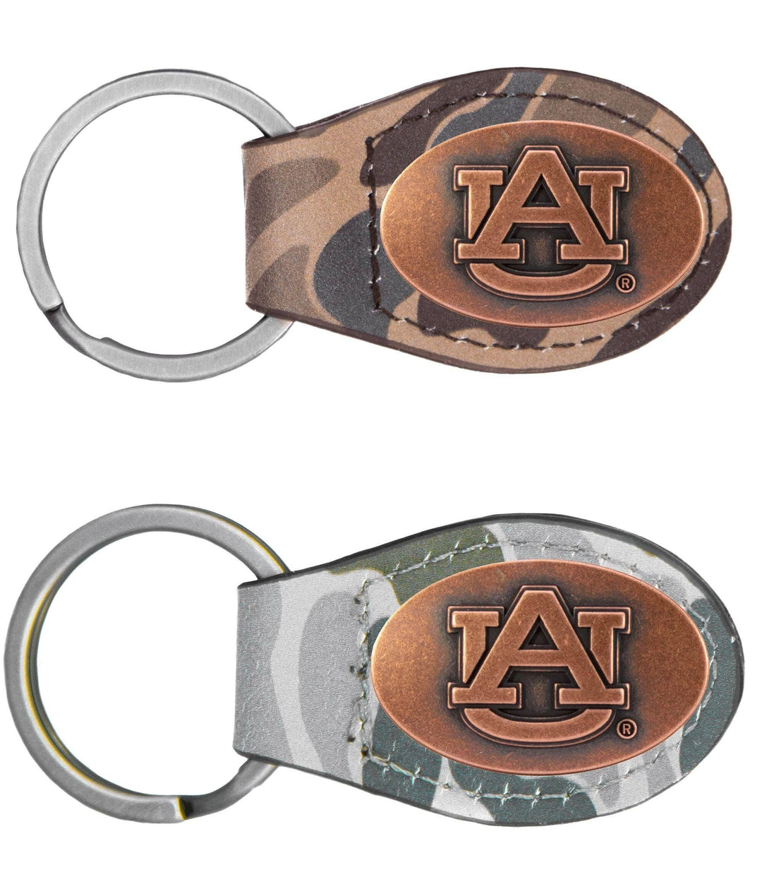 Zep-Pro - Auburn Tigers Oval Camo Leather Key Fob.: Brown/Tan Camo