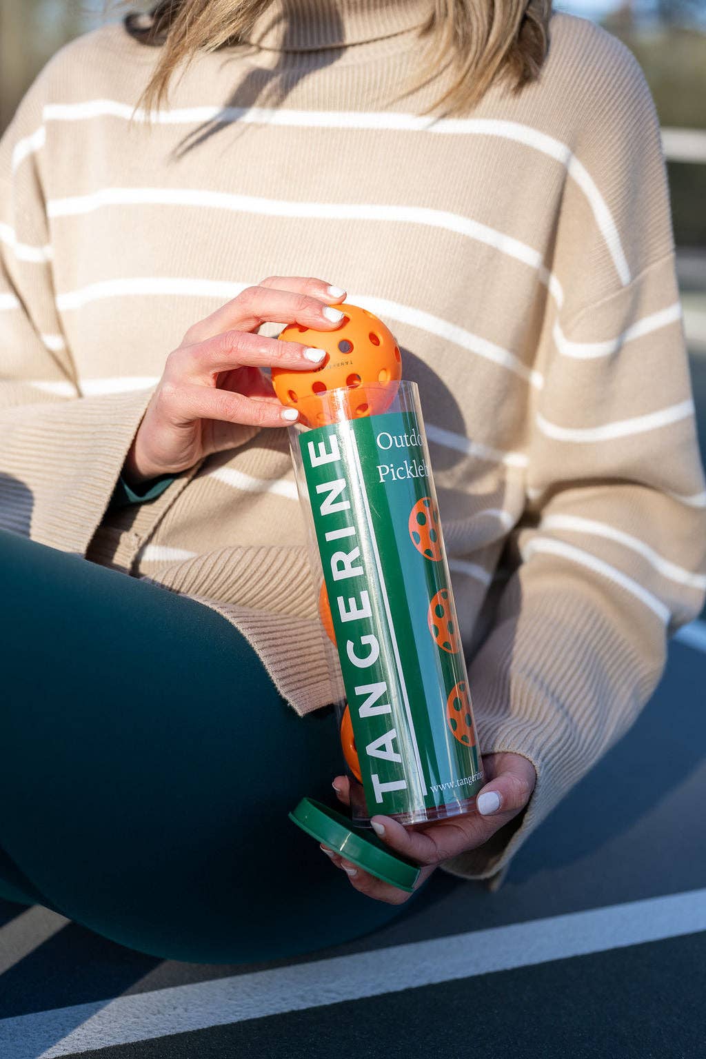 Tangerine - 3 Pack Container of Pickleballs