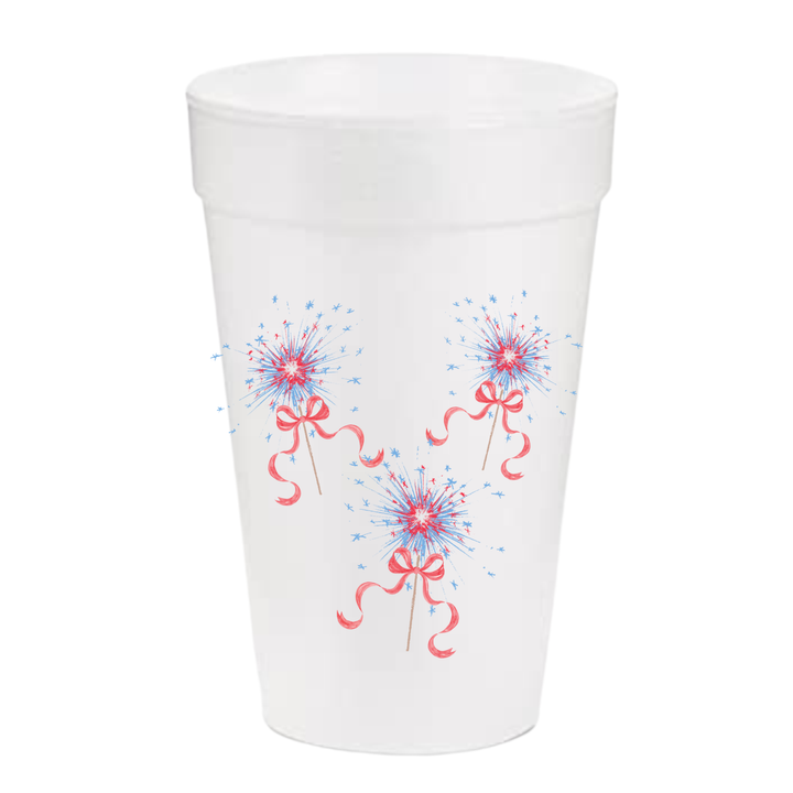Busy Bee Gift - All American Sparklers Styrofoam Cup | 20 ounces | Set of 10