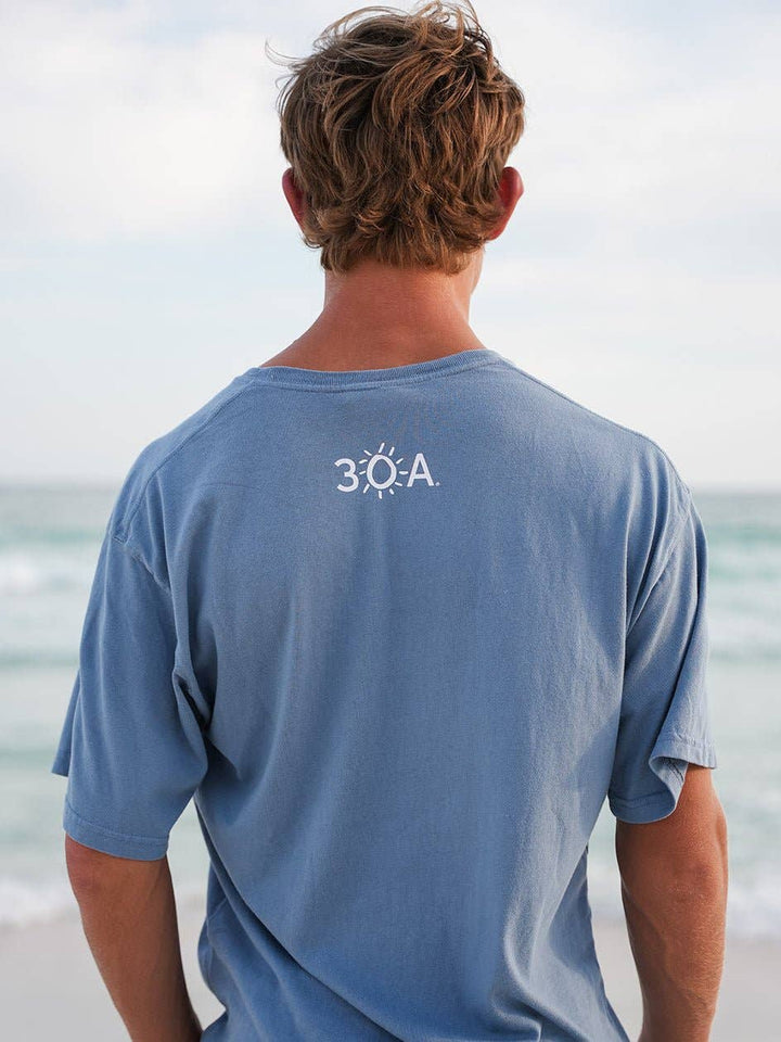 30A Gear - 30A Beach Happy Minimalistic T-Shirt: Blue / M